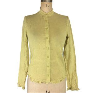 5/$25 Express Vintage Y2K Citron Mandarin Collar Button-up Shirt